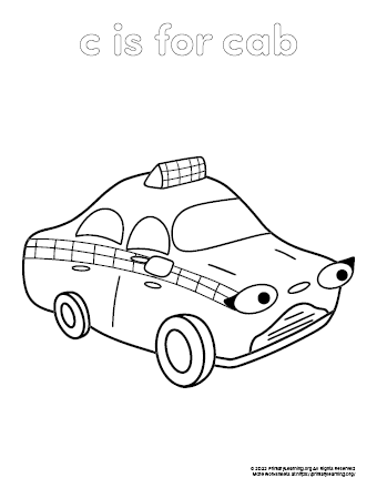 cab coloring page