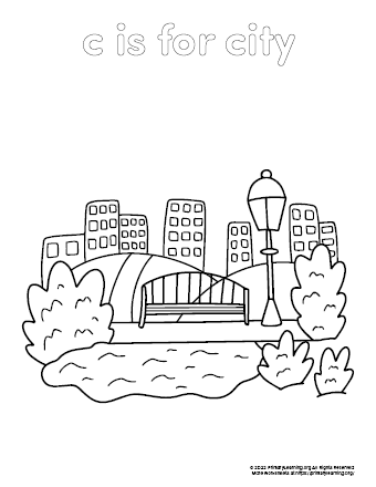 city coloring page