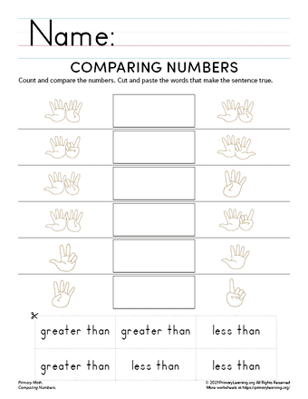 compare and order numbers to 100