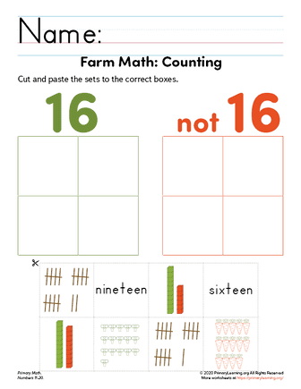 counting math sheets for kindergarten