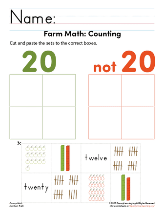 counting worksheets for kindergarten 11 20