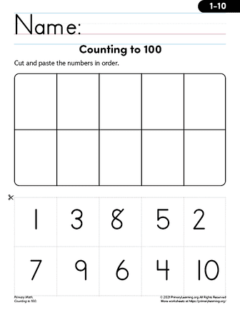 counting worksheets 1 to 100