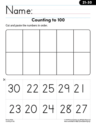 i can count to 100 worksheet