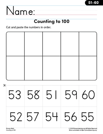 counting worksheets 1 to 100