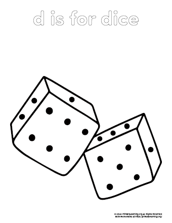 dice coloring page