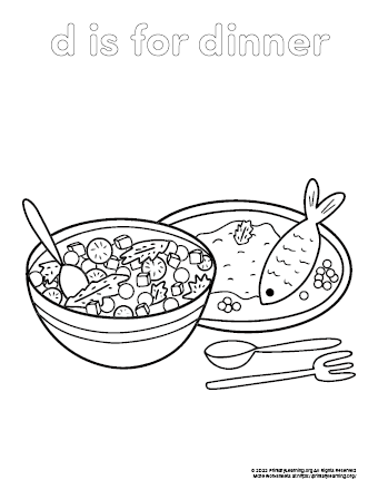 dinner coloring page