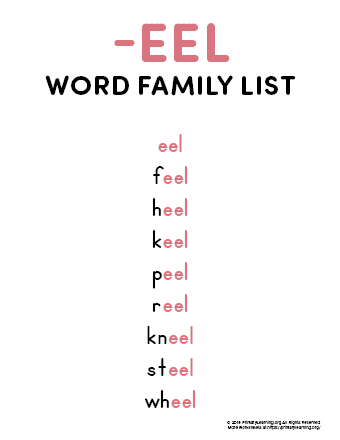 eel word family list