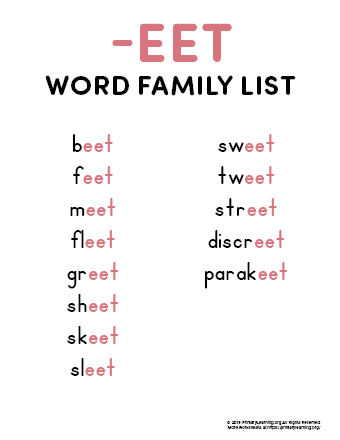 eet word family list