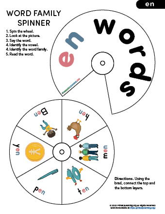 en family word wheel