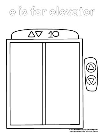elevator coloring page