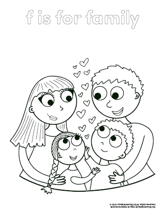 family coloring page