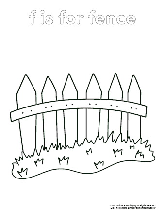 fence coloring page