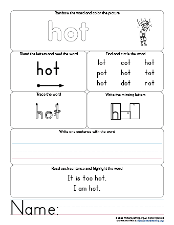 hot worksheet