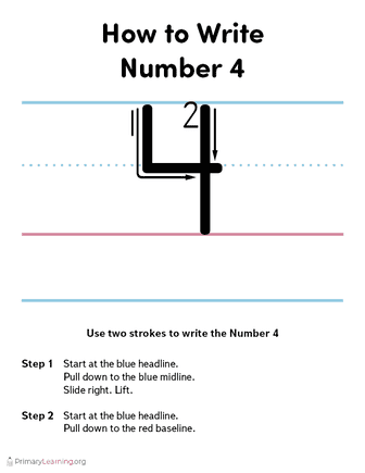 how to write number 4