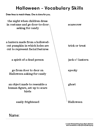 halloween vocabulary list