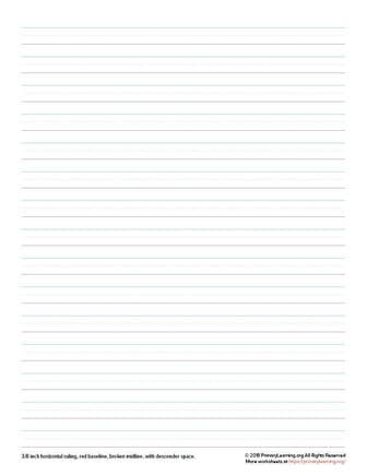 handwriting paper for 3rd grade