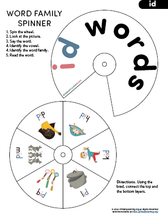 id family word wheel