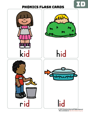 id word family flash cards