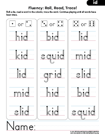 id word family activities for kindergarten
