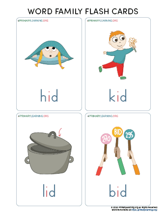 id word family flashcards