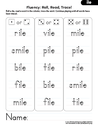 ile word family activities for kindergarten