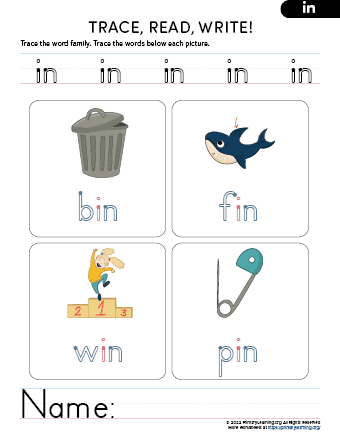 in family words activity