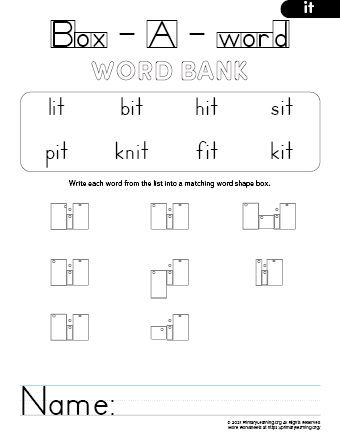it family words kindergarten