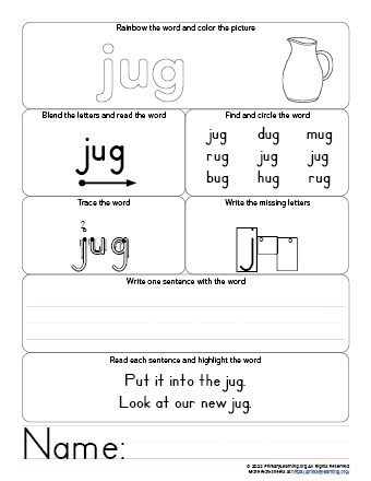 jug worksheet