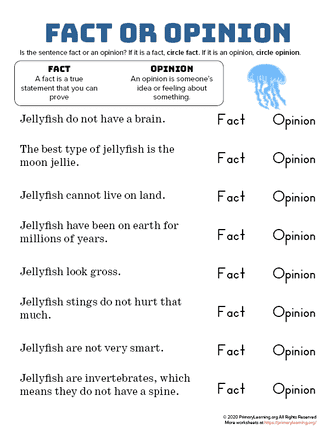Jellyfish - Facts and Opinions | PrimaryLearning.Org