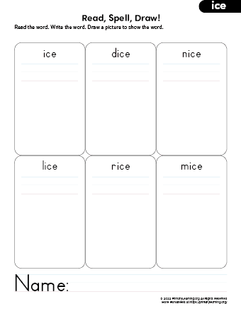 kindergarten ice family words