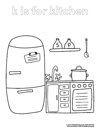 kitchen coloring page