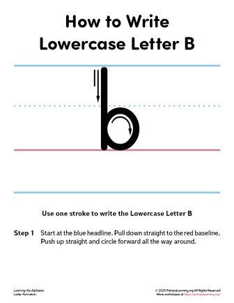 how to write the lowercase letter b