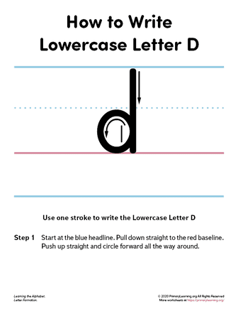 how to write the lowercase letter d