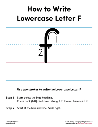 how to write the lowercase letter f
