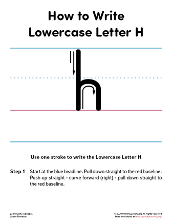how to write the lowercase letter h
