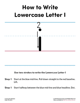how to write the lowercase letter i