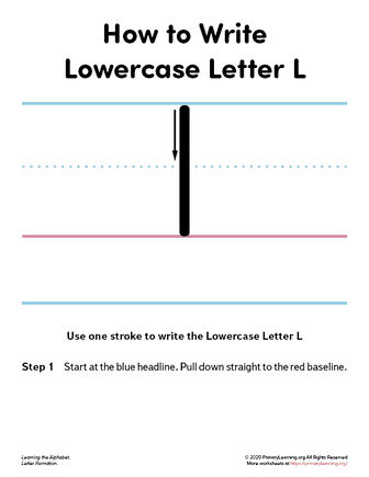 how to write the lowercase letter l