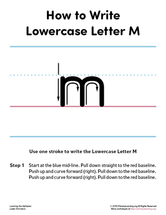 how to write the lowercase letter m