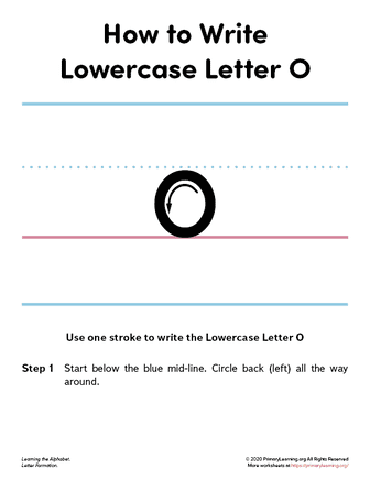 how to write the lowercase letter o