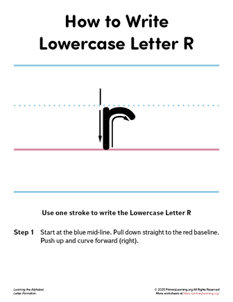 how to write the lowercase letter r