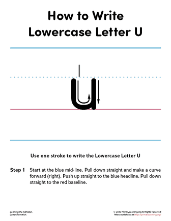 how to write the lowercase letter u
