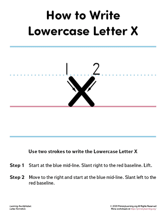 how to write the lowercase letter x