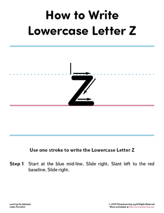 how to write the lowercase letter z