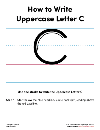 how to write the uppercase letter c