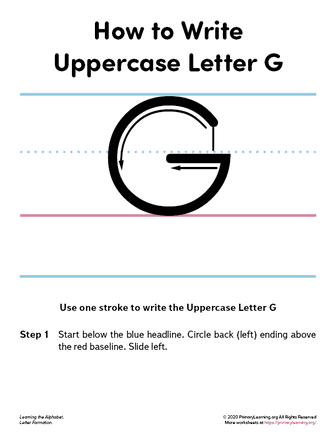 how to write the uppercase letter g