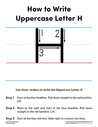 how to write the uppercase letter h