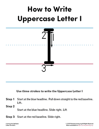 how to write the uppercase letter i