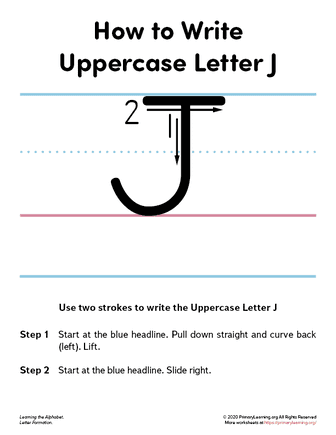 how to write the uppercase letter j