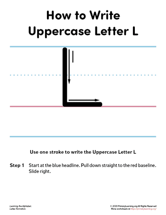 how to write the uppercase letter l