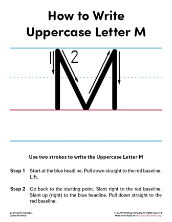 how to write the uppercase letter m